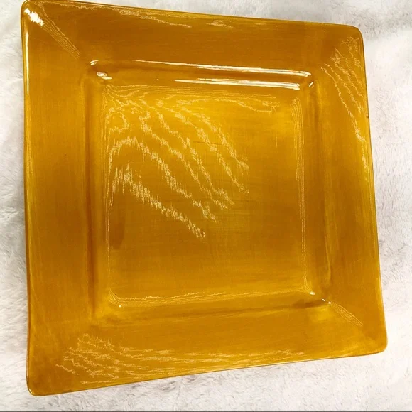 Pier 1 Imports Square 11” Dinner Plate Mustard - Picture 2 of 7